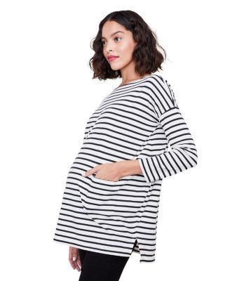 Long Sleeve Maternity Bateau Top