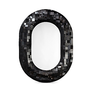 Shop Jamie Young Enigma Iron Oval Mirror In Black