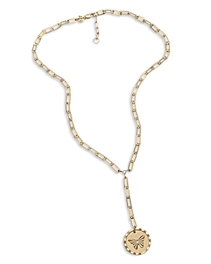Amelia Diamond & Butterfly Lariat Necklace in 18K Gold Plated Sterling Silver, 16-17