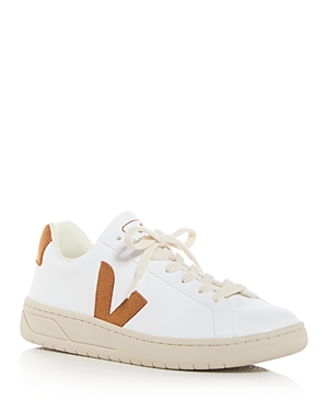 Shop Veja Women's Urca Faux Leather Low Top Sneakers In White Camel