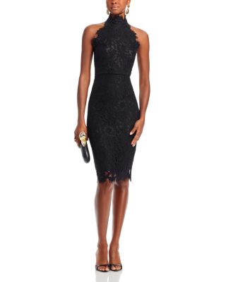 Halter Mock Neck Lace Dress