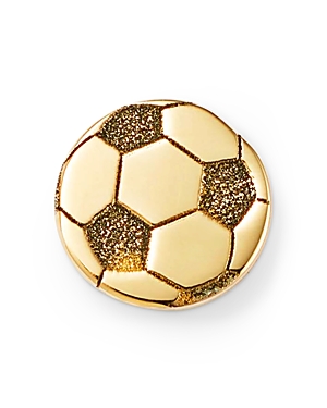 Shop Zoë Chicco 14k Yellow Gold Itty Bitty Symbols Soccer Ball Single Stud Earring