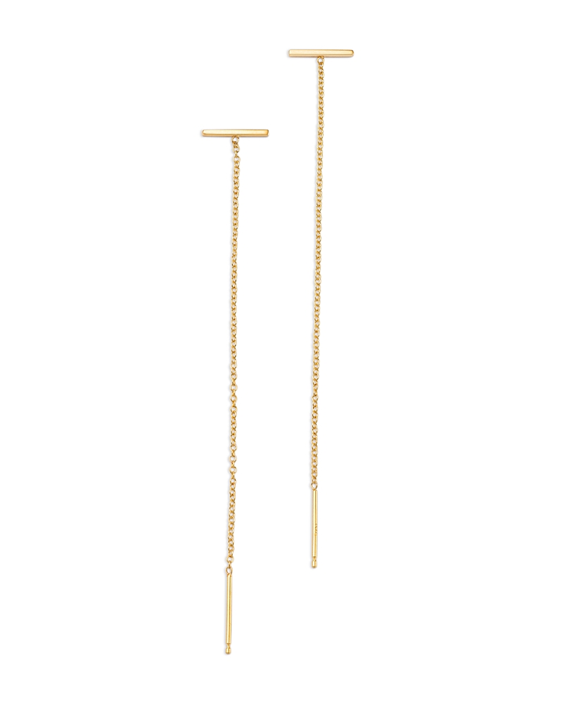 Zoë Chicco Bar Threader Earrings In Gold
