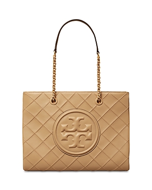 Tory Burch Fleming Soft Chain Tote In Desert Dune/gold