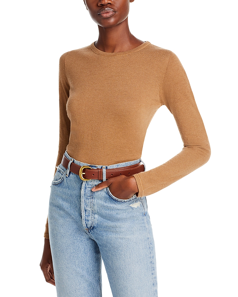 Majestic Cashmere Crewneck Top In Camel