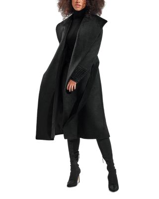 Suri Alpaca Blend Shawl Collar Wrap Coat 