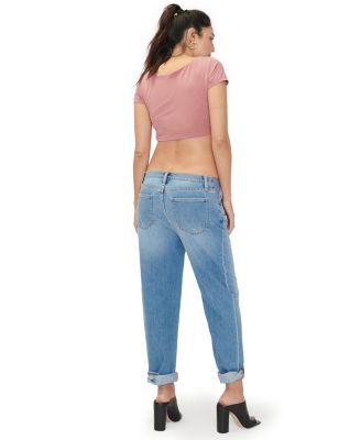 Under the Bump Boyfriend Maternity Jean in Destroyed Light Wash