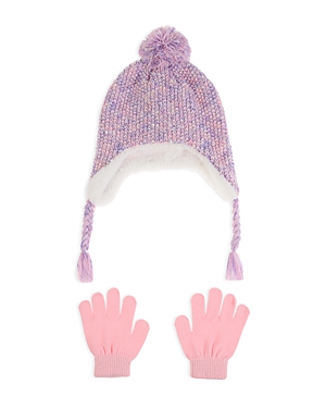 Shop Capelli Girls' Multi Color Hat & Gloves Set - Big Kid In Light Pink