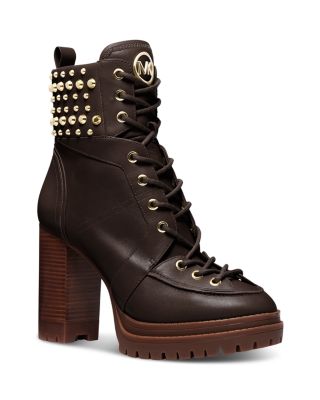 Michael Kors Michael Kors Women s Yvonne Studded Lace Up Platform Booties Bloomingdale s