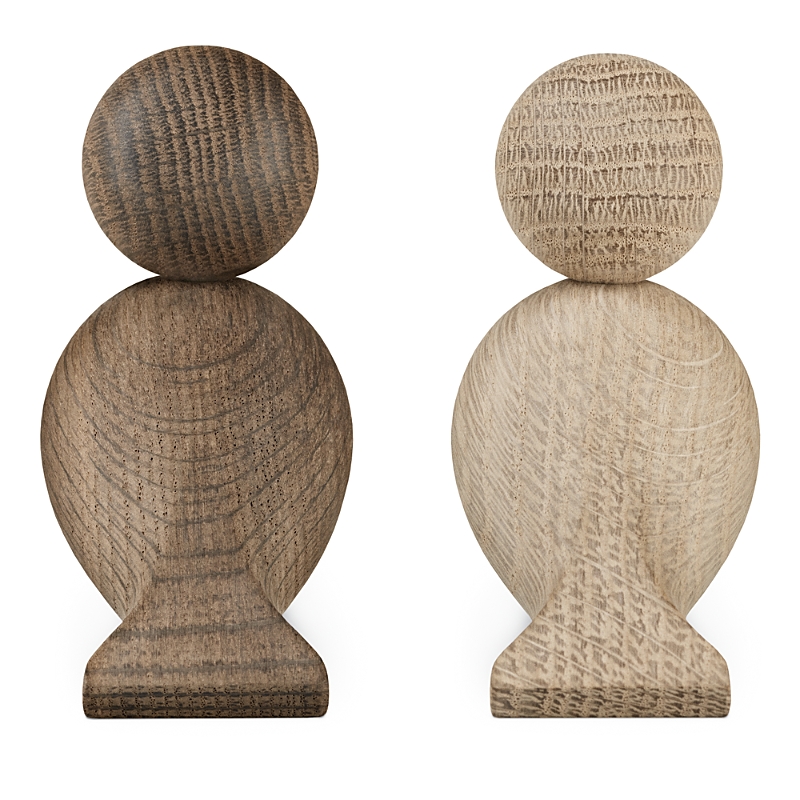 Kay Bojesen Oak Lovebirds, Set Of 2 In Brown