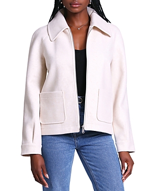 Bagatelle Cropped Zip Front Jacket In Ivory