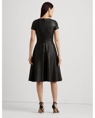 Ralph Lauren Leather Fit And Flare Dress | Bloomingdale's Women