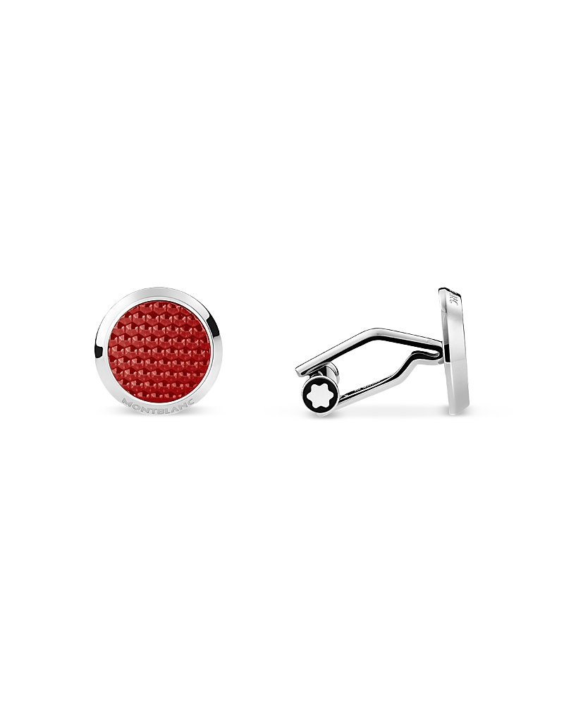 Montblanc Red Hour Round Cufflinks In Red