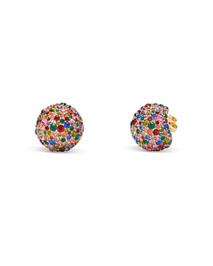 kate spade new york Fit For A Queen Multicolor Pave Dome Stud Earrings in Gold Tone