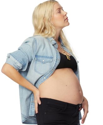 Denim Maternity Nursing Friendly Shirt