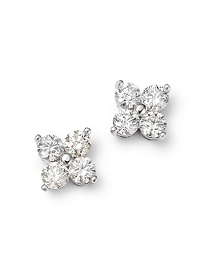 Bloomingdale's Diamond Clover Stud Earrings In 14k White Gold, 2.50 Ct. T.w.