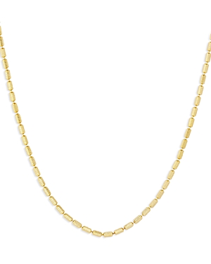 Diamond Cut Bar Necklace in 18K Gold Plated Sterling Silver, 16-18