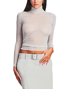 Ser.o.ya Piper Turtleneck Ribbed Sweater In Silver