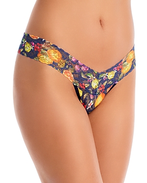 Hanky Panky Print Lace Low Rise Thong In Picnic For One