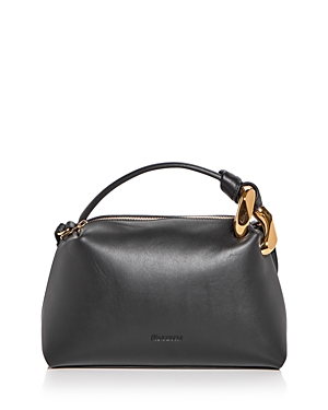 Jw Anderson Small Jwa Corner Leather Crossbody Bag In Black