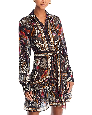 Farm Rio Classic Garden Dress In Classic Garden Black