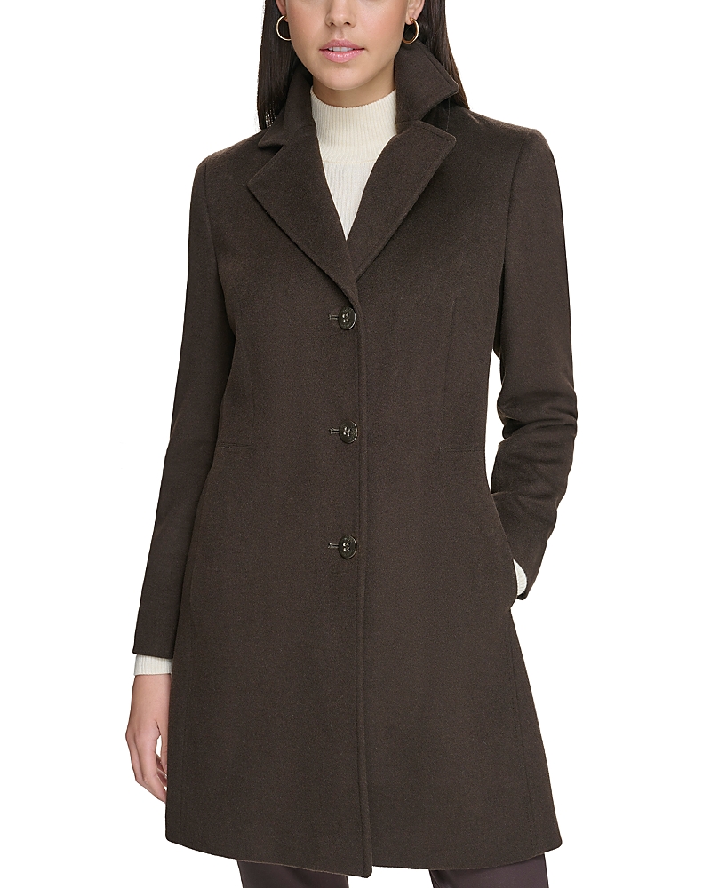 Calvin Klein Mid-length Coat In Chocolate