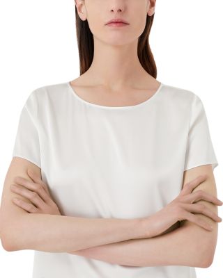 Stretch Silk Short Sleeve Blouse