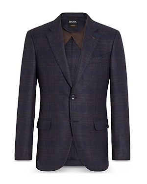 Zegna Regular Fit Jacket In Blue Navy