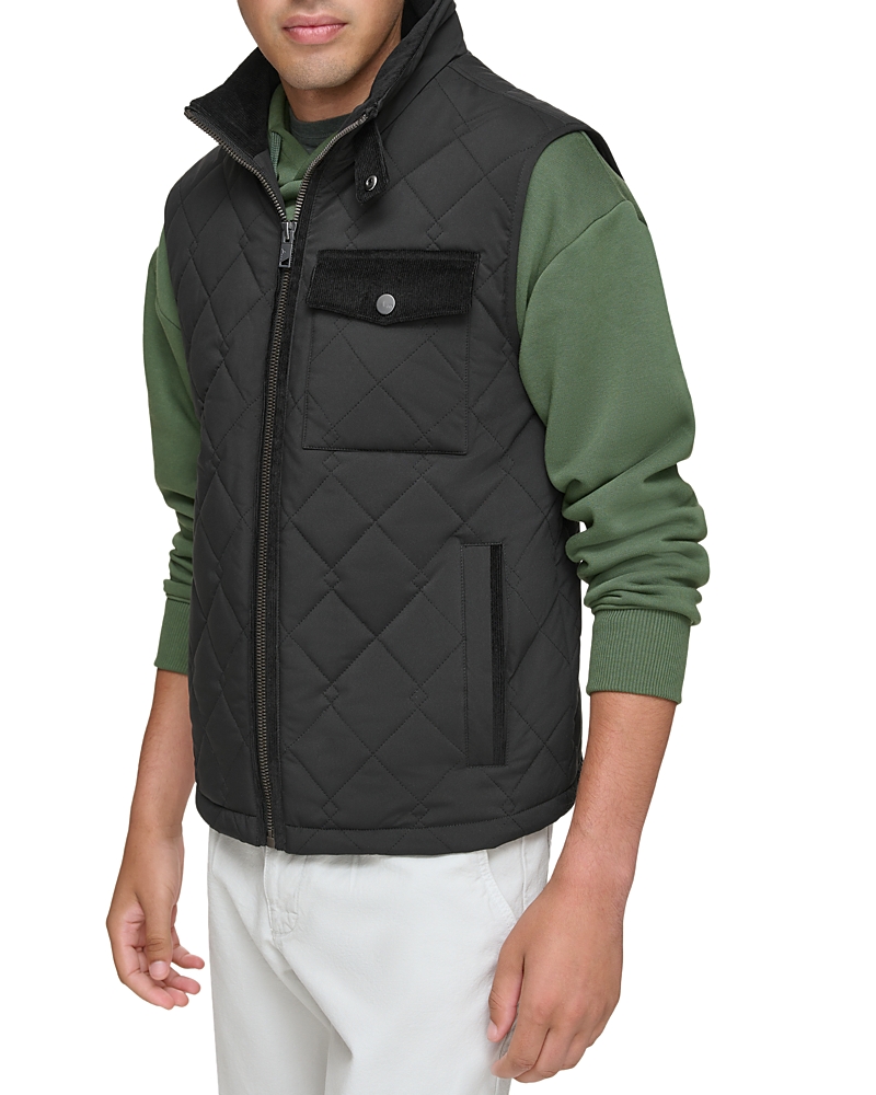 Andrew Marc Barnet Quilted Corduroy Trimmed Water Resistant Vest