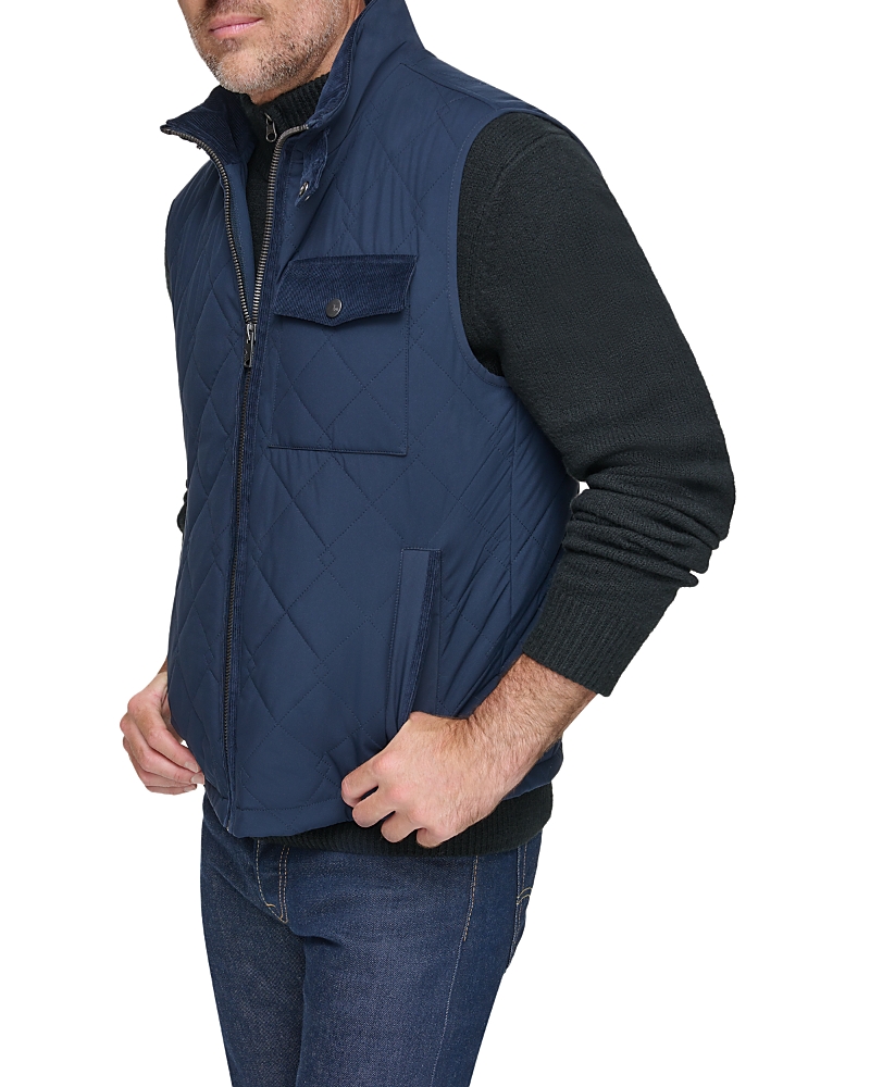 Andrew Marc Barnet Water Resistant Quilted Vest In Ink