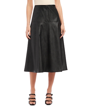 Shop Karen Kane Faux Leather Midi Skirt In Black