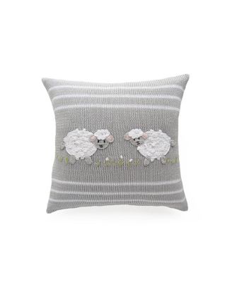 Melange Collection - Grey Lamb Pillow, 10" x 10"