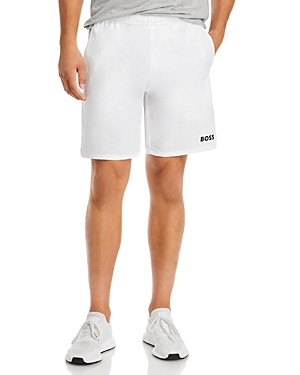 Hugo Boss Match Regular Fit Drawstring Shorts In White