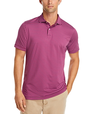 Peter Millar Duet Stripe Jersey Performance Polo In Merlot