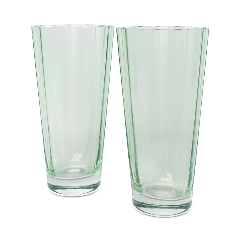 Estelle Colored Glass Sunday Highball Glasses, Set Of 2 In Green