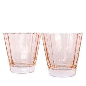 Estelle Colored Glass Sunday Lowball Glasses, Set Of 2 In Blush Pink