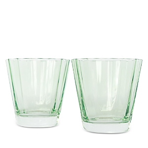 Estelle Colored Glass Sunday Lowball Glasses, Set Of 2 In Mint Green