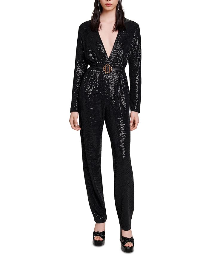 Maje Pilexisa Sequined Jumpsuit Bloomingdale s