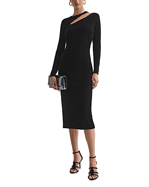 Shop Reiss Macey Long Sleeve Bodycon Dress In Black