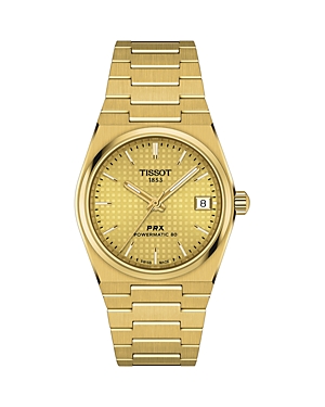 Shop Tissot Prx Powermatic 80 Watch, 35mm In Gold