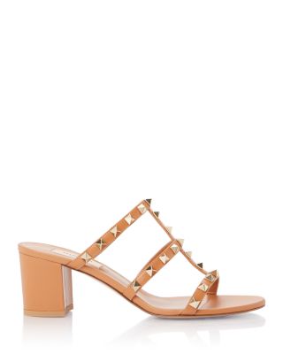 Women's Rockstud Block Heel Slide Sandals
