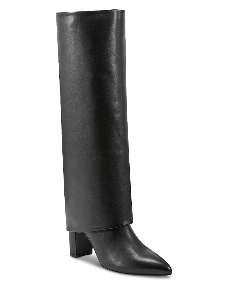Marc Fisher Ltd Leina Foldover Shaft Pointed Toe Knee High Boot In Black