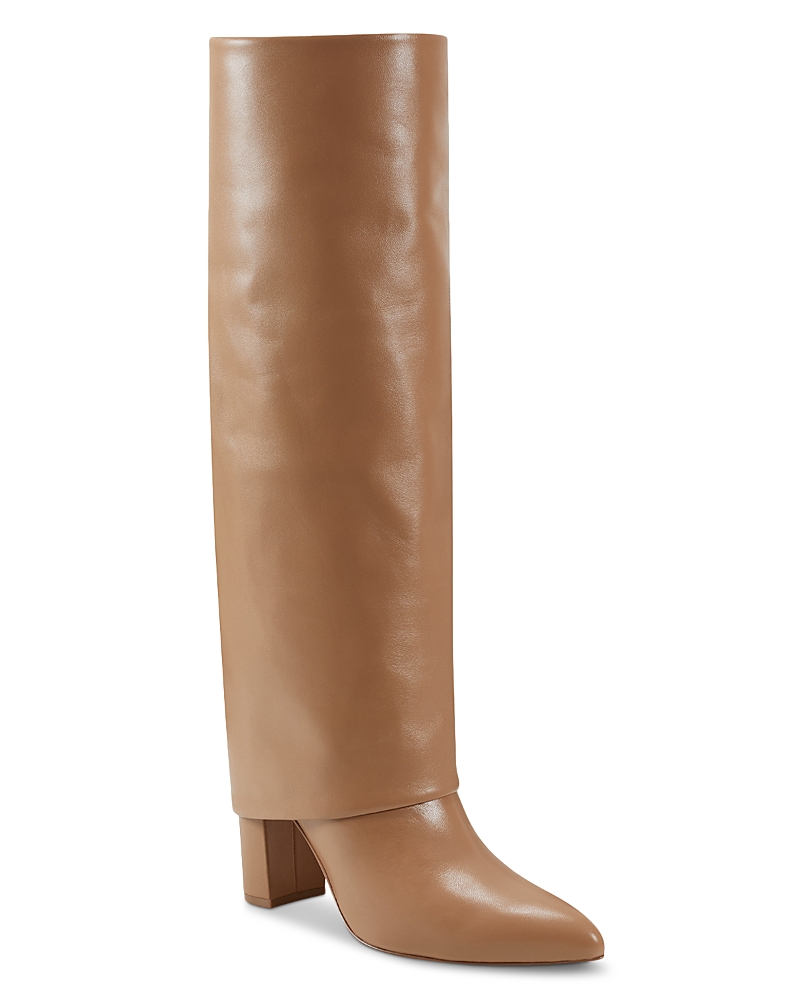 Marc Fisher Ltd Leina Foldover Shaft Pointed Toe Knee High Boot In Medium Natural