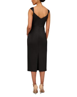 Stretch Mikado Midi Sheath Dress