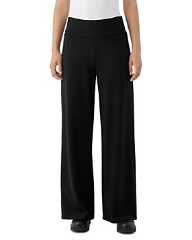 Eileen Fisher Women's Side Zip Pants Size 10 Petite Black Flat Front 100%  Silk P