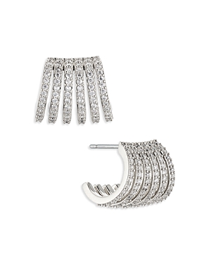 Ajoa by Nadri Illusion Multi Cage Cuff Earrings