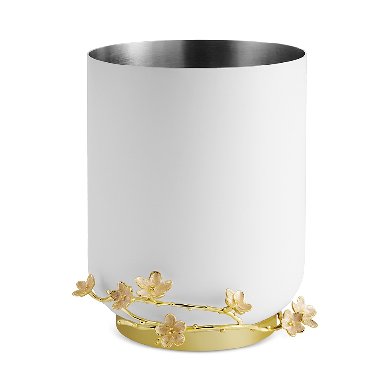 Michael Aram Cherry Blossom Wastebasket In White