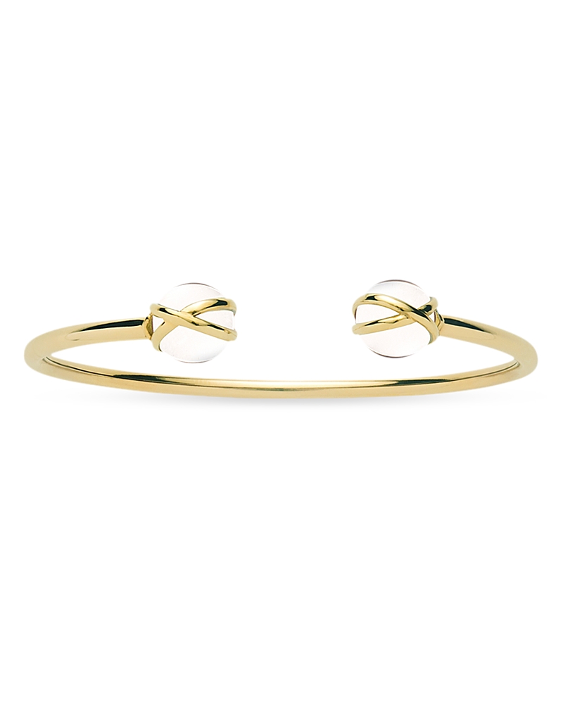L. Klein Prisma Polished 18k Gold Crystal Quartz Bangle In Gold
