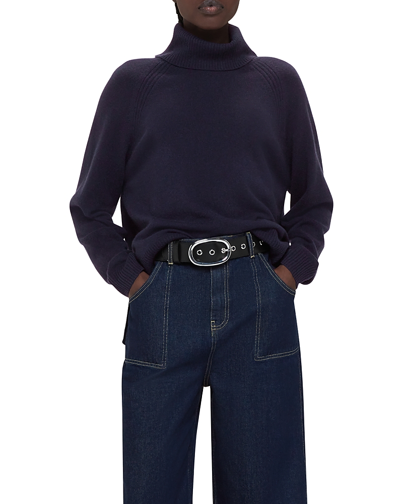 Whistles Cashmere Turtleneck Sweater In Navy