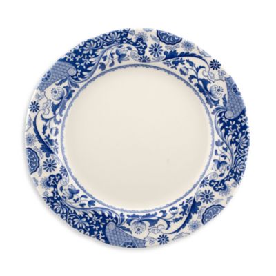 Blue Italian Brocato Dinner Plate, Set of 4